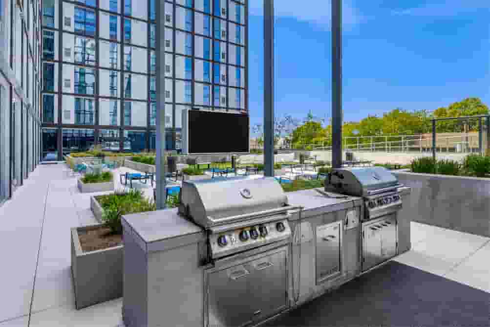 Commercial grills with Jumbotron view