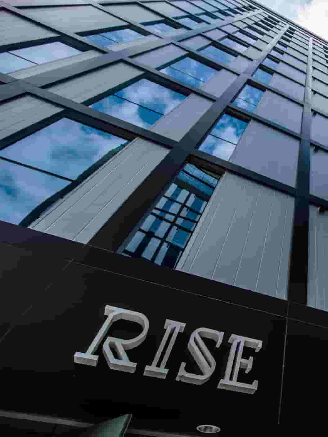 Exterior view of Rise at Riverfront Crossings