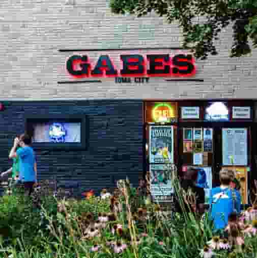 Gabe's exterior sign and concert posters